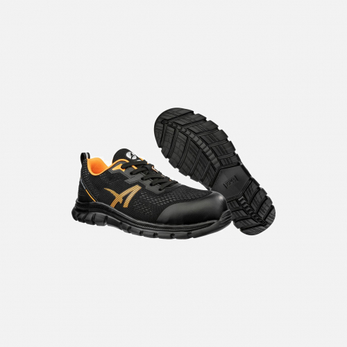 ALBATROS LEVITATE ORANGE LOW, 647230821, S1PS SR, EU 46, UK 11 Safety Trainer - Black/Orange - Unisex - Sizes 6-12