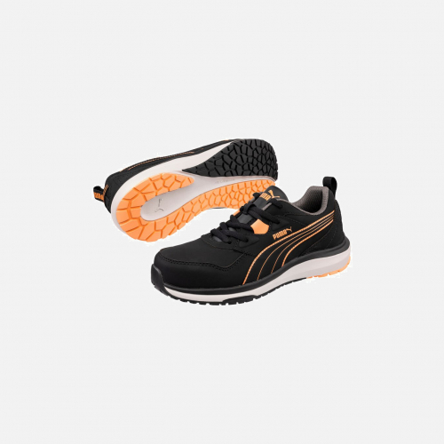 Puma Safety STEPPER Blk/Peach LOW S3S ESD FO HRO SR, Size 5 Safety Trainer - Black/Peach - Ladies - Sizes 3-8