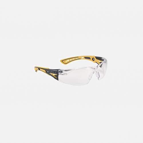 Bolle - RUSH+ - Clear (Yellow Side Arms) (RUSHPPSIY) Safety Glasses