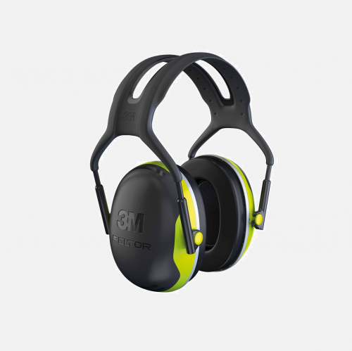 3M PELTOR Earmuffs, 32 dB, Hi-Viz, Headband, X4A - Black/Hi-Vis Green - One Size