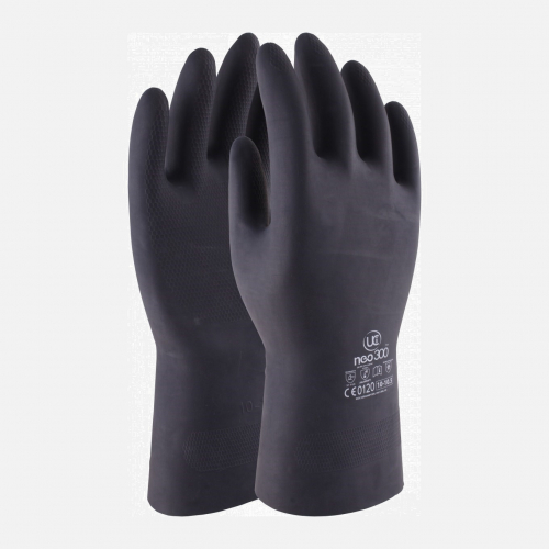 Neo300 - Neoprene Flocklined Chemical Gauntlet - Black