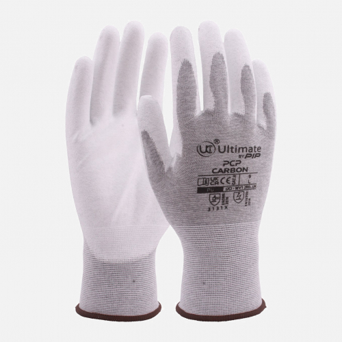 PCP-Carbon - Anti-Static PU Palm Anti-Static Safety Gloves - White