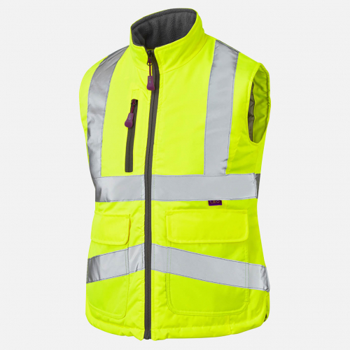 Leo Sandymere BWL01 Hi-Vis Bodywarmer - Ladies - Sizes XS-6XL