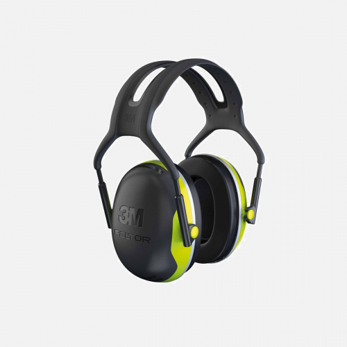 3M PELTOR Earmuffs, 32 dB, Hi-Viz, Headband, X4A Ear Defenders - Black/Hi/Vis Green - One Size