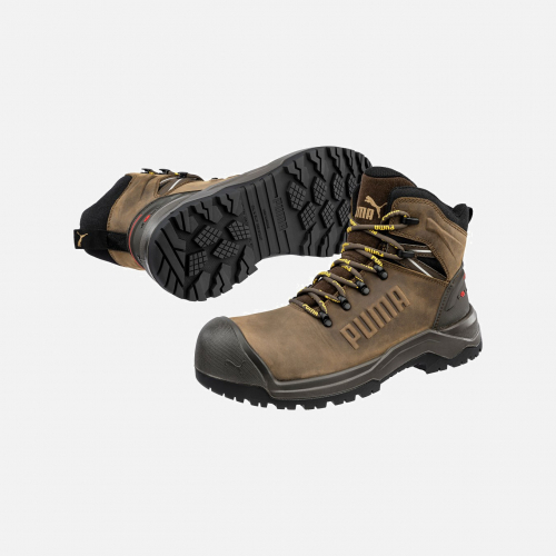 PUMA SAFETY IRON HD BROWN MID S3S Safety Trainer - Mens - Sizes 6-13