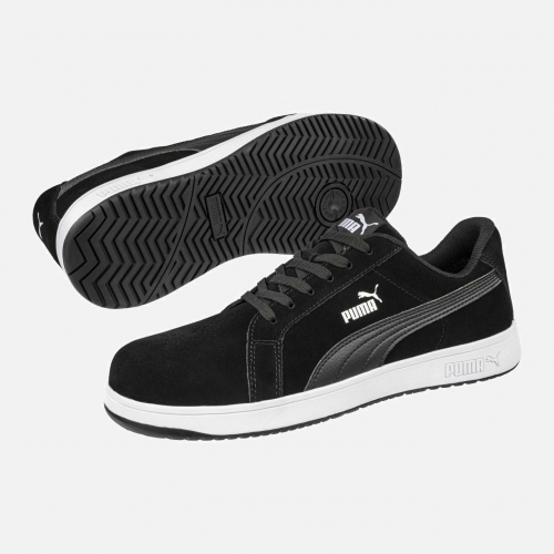 PUMA SAFETY ICONIC SUEDE BLACK LOW S1PL ESD Insole - Unisex - Sizes 3-14