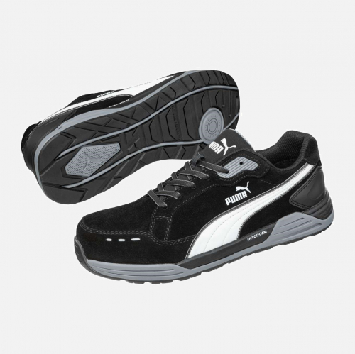 PUMA SAFETY AIRTWIST BLACK LOW S3 ESD HRO SRC Safety Trainer - Mens - Sizes 6-12