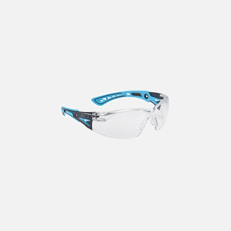Bolle - RUSH+ - Clear (Blue Side Arms) (RUSHPPSIB) Safety Glasses