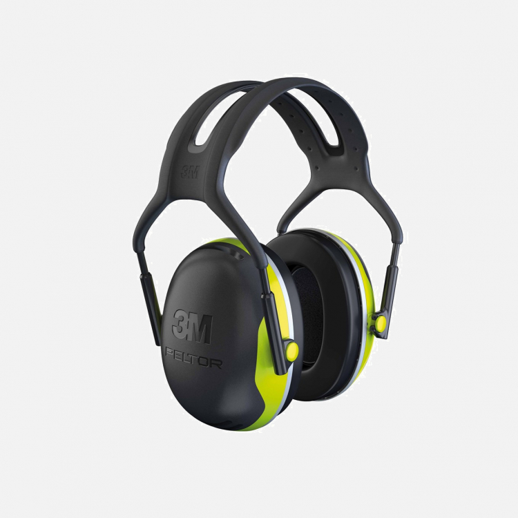 3M PELTOR Earmuffs, 32 dB, Hi-Viz, Headband, X4A - Black/Hi-Vis Green - One Size