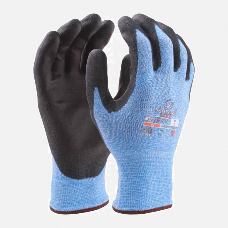 Kutlass Lite - Ultra Lightweight Cut 3/ISO B PU Palm Cut Resistant Safety Gloves - Blue