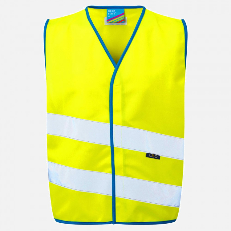 Leo Neonstars CW01 Hi-Vis Waistcoat - High-Visibility Yellow - Mens - Sizes XS-XL