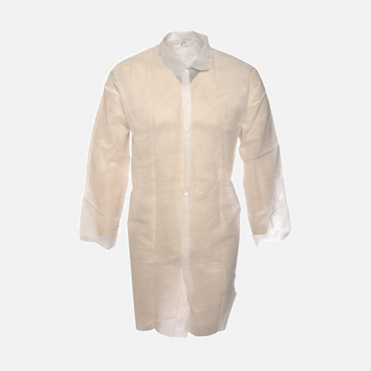 DCW Visitor Coat - L Disposable Lab Coat - White - S-2XL