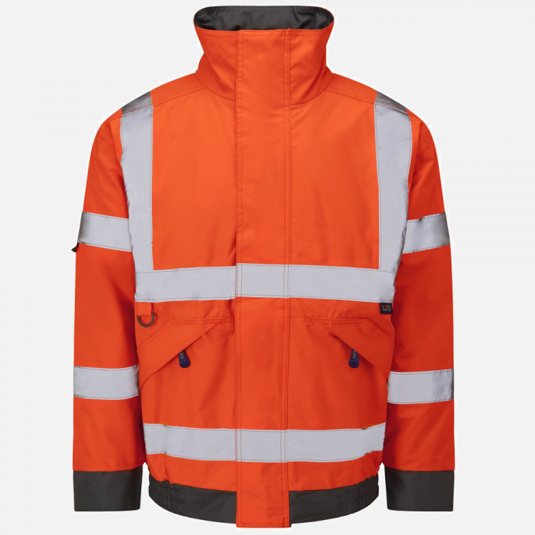 Leo Chivenor J01 Hi-Vis Bomber Jacket - High-Visibility Orange - Mens - Sizes S-6XL