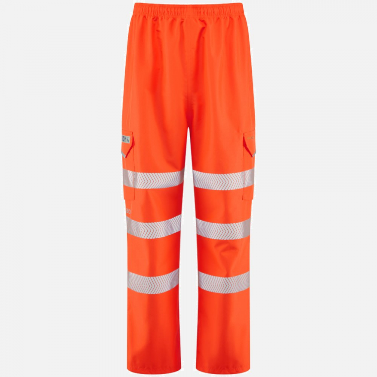 Leo Instow L02 Hi-Vis Cargo Overtrouser - High-Visibility Orange - Mens - Sizes S-6XL