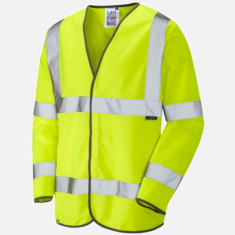 Leo Shirwell S01 Hi-Vis Sleeved Waistcoat - High-Visibility Yellow - Mens - Sizes S-6XL