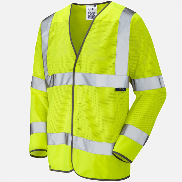 Leo Fremington S04 Hi-Vis Sleeved Waistcoat - High-Visibility Yellow - Mens - Sizes S-6XL