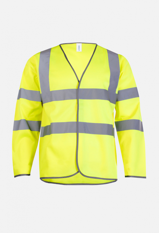 Uneek Long Sleeve Hi Vis Safety Waistcoat - Unisex - Sizes S-4XL