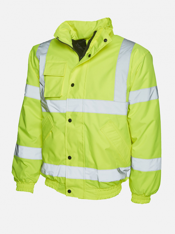 Uneek Hi Vis Bomber Jacket - Unisex - Sizes S-4XL