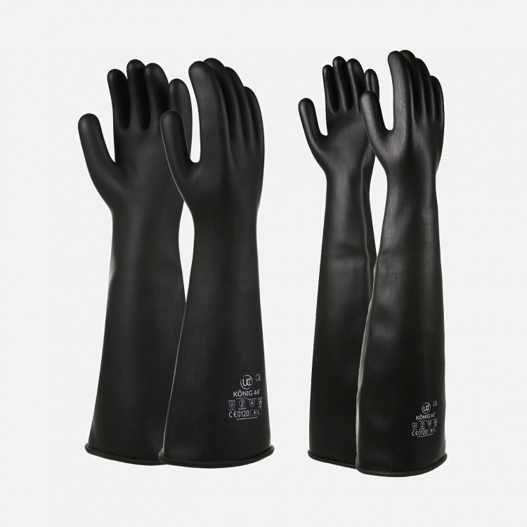 König 60cm Heat Resistant Safety Gloves - Black - Sizes 44CM-10-60CM-9