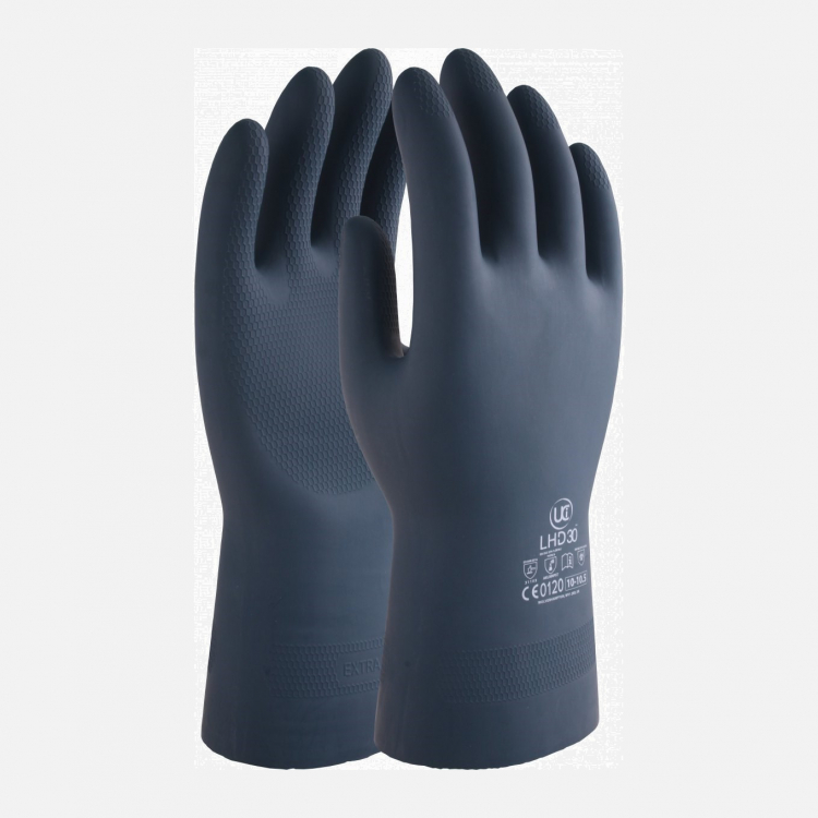 LHD30 Chemical Resistant Safety Gloves - Black (S-XL)