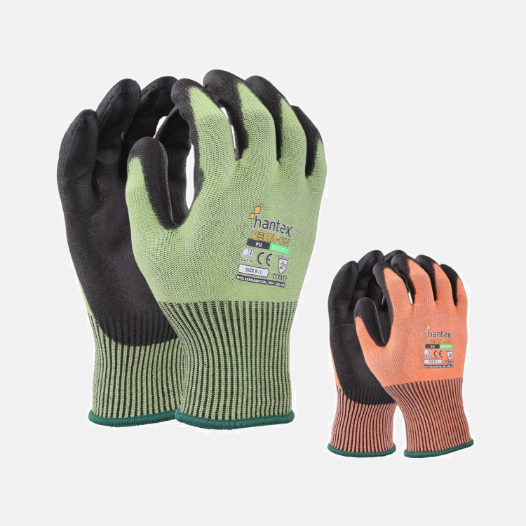 Hantex Vecta - Orange Cut Resistant Safety Gloves (S-2XL)