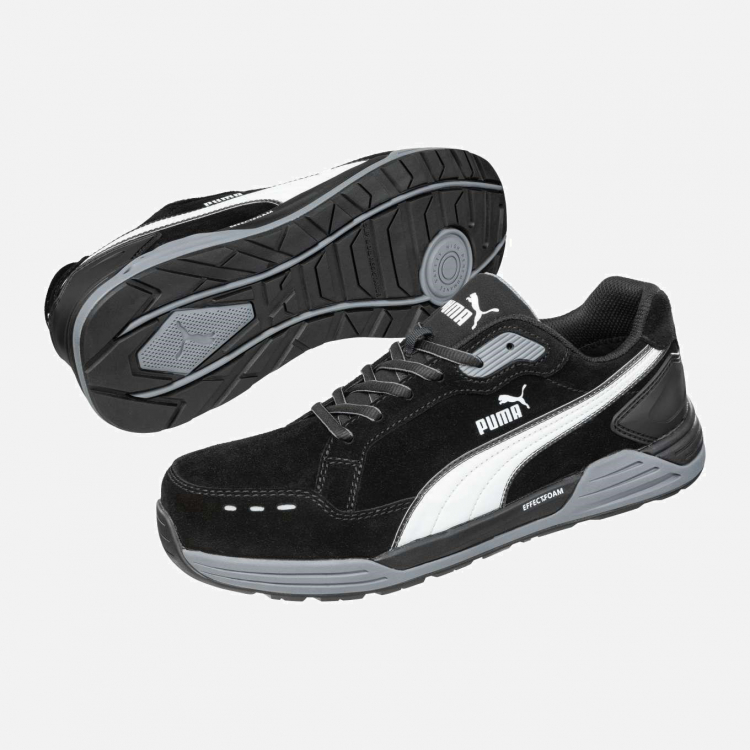 PUMA SAFETY AIRTWIST BLACK LOW S3 ESD HRO SRC Safety Trainer - Mens - Sizes 6-12