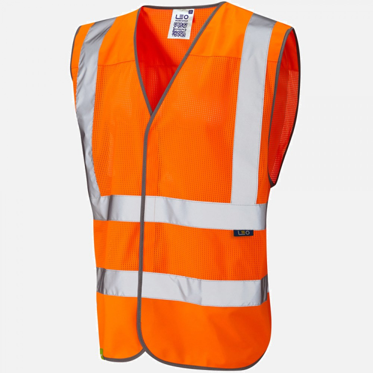 Leo Arlington W04 Hi-Vis Waistcoat - High-Visibility Orange - Mens - Sizes S-6XL