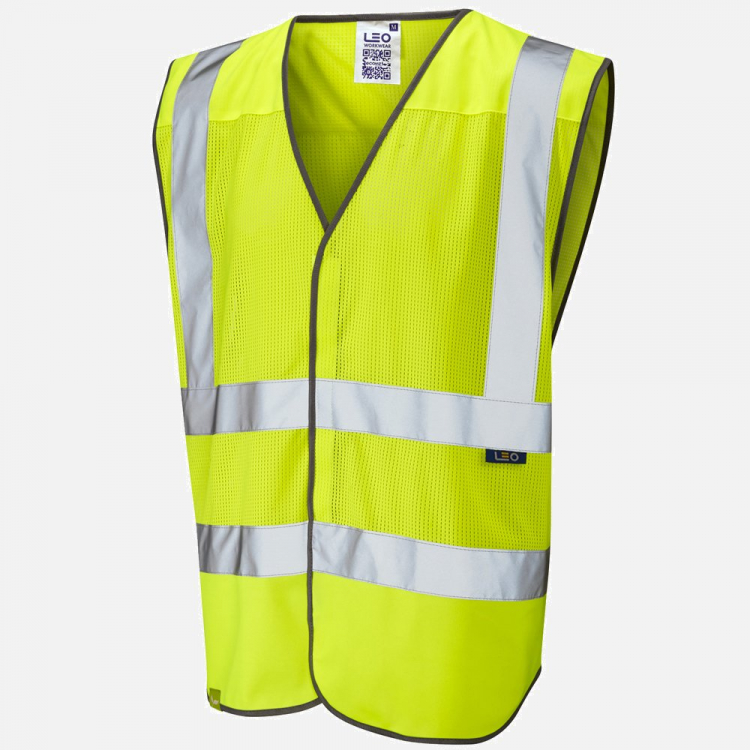 Leo Arlington W04 Hi-Vis Waistcoat - High-Visibility Yellow - Mens - Sizes S-6XL