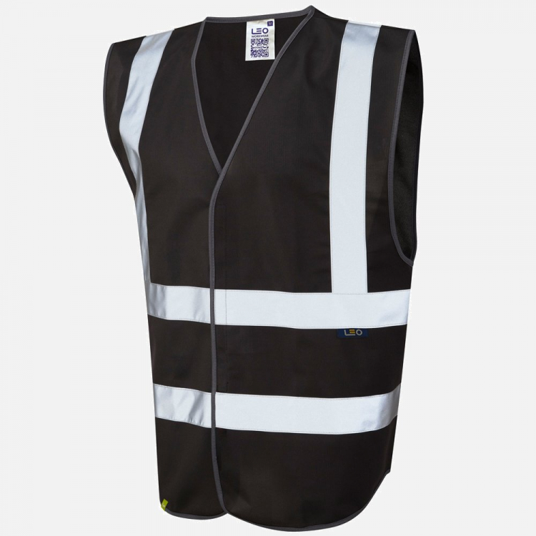 Leo Pilton W05 Hi-Vis Waistcoat - Black - Mens - Sizes XS-4XL